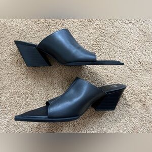 Zara block heel leather mule